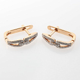 Серьга золото 585, общий вес - 1.275 г, чистый вес - 1.233 г