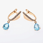 Серьга золото 585, общий вес - 1.86 г, чистый вес - 1.427 г