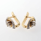 Серьга золото 585, общий вес - 3.46 г, чистый вес - 3.343 г