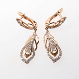 Серьга золото 585, общий вес - 1.6 г, чистый вес - 1.196 г