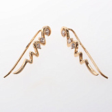 Серьга золото 585, общий вес - 0.95 г, чистый вес - 0.914 г