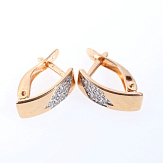 Серьга золото 585, общий вес - 1.24 г, чистый вес - 1.14 г