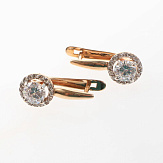 Серьга золото 585, общий вес - 1.1 г, чистый вес - 0.982 г