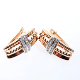 Серьга золото 585, общий вес - 2.01 г, чистый вес - 1.87 г