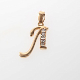 Кулон золото 585, общий вес - 1.12 г, чистый вес - 1.06 г