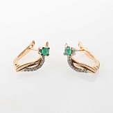 Серьга золото 585, общий вес - 1.425 г, чистый вес - 1.291 г