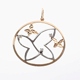 Подвеска золото 585, общий вес - 1.88 г, чистый вес - 1.844 г