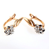 Серьга золото 585, общий вес - 1.03 г, чистый вес - 1.024 г