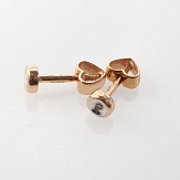 Серьга золото 585, общий вес - 0.43 г, чистый вес - 0.429 г